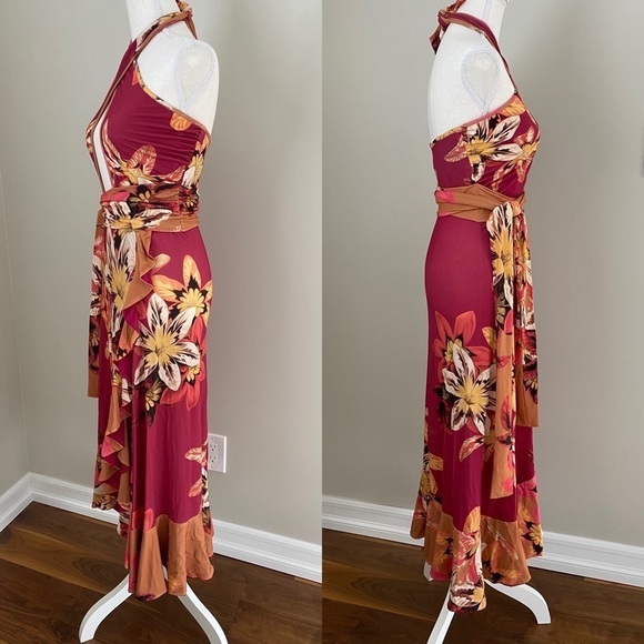 PatBO Carmen Floral Halter Wrap Dress Small - Picture 7 of 15